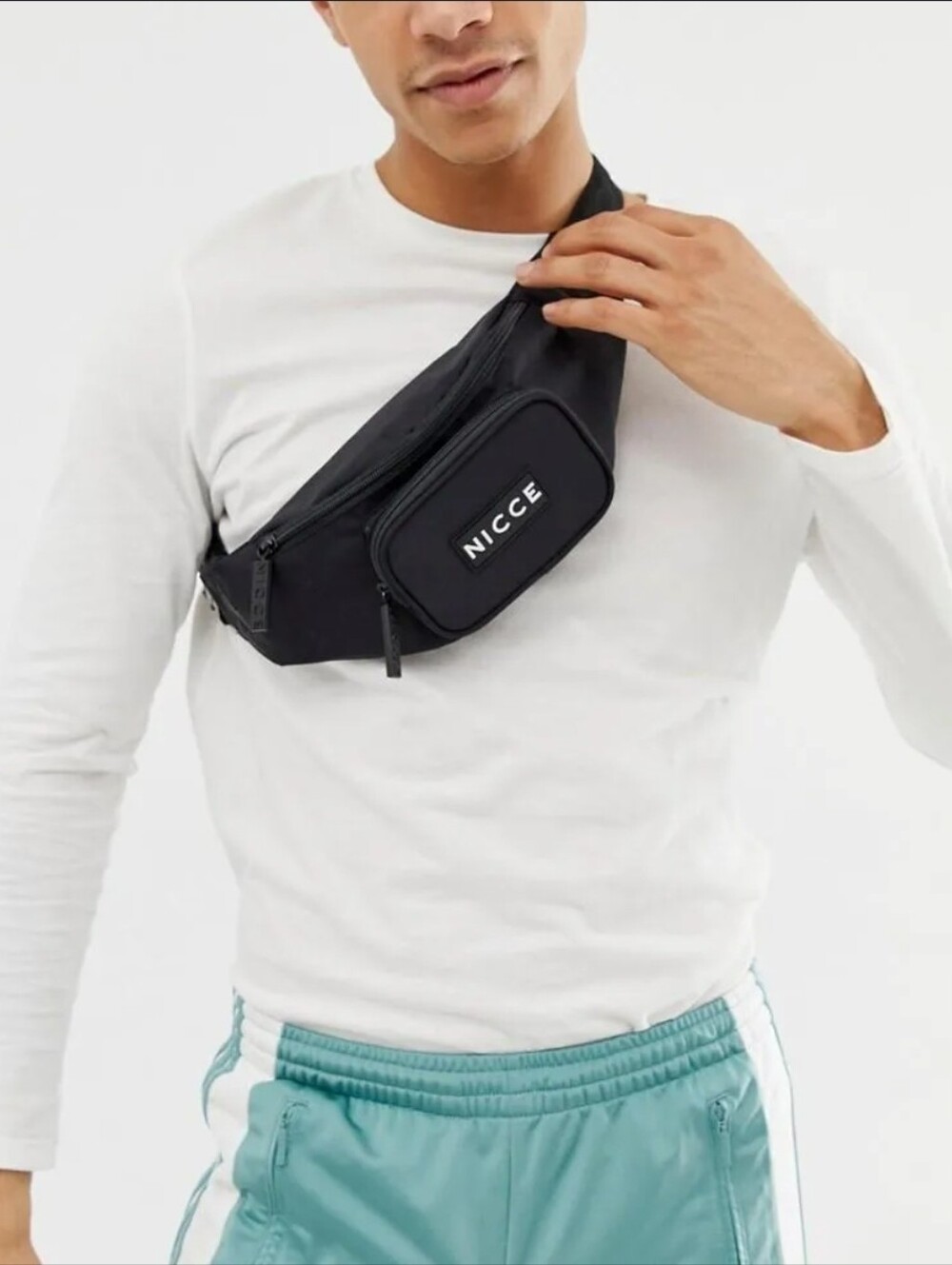 NICCE Black Nylon Waist Bag / Fanny Pack Fitness Bag